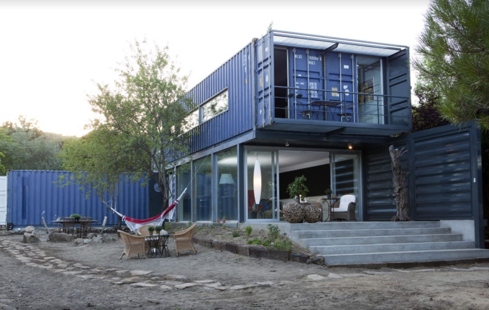 Container house with on site